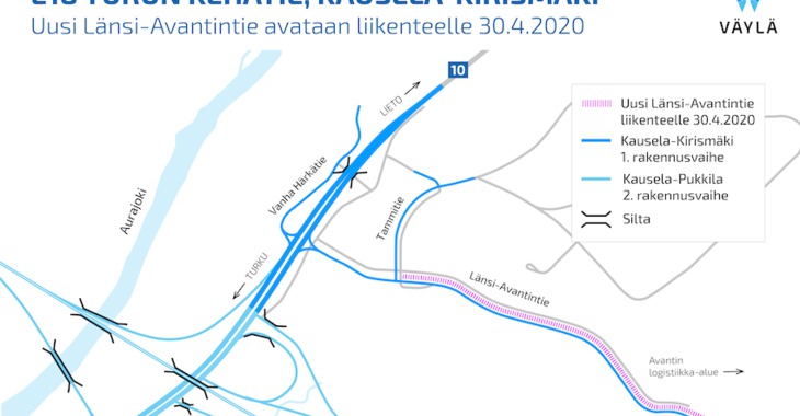 Länsi-Avantintie avataan liikenteelle torstaina