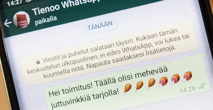 Haloo, onko WhatsApp?